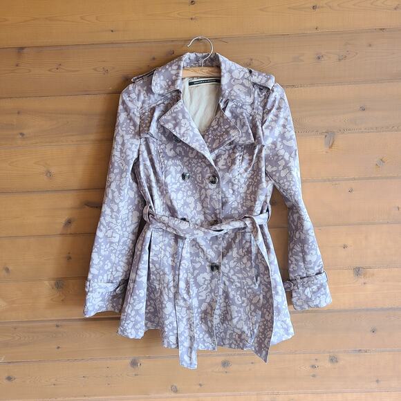 Anthropologie Jackets & Blazers - Anthropologie Trench Coat 6 Subtle Survival Leopard Animal Jacket Outerwear
